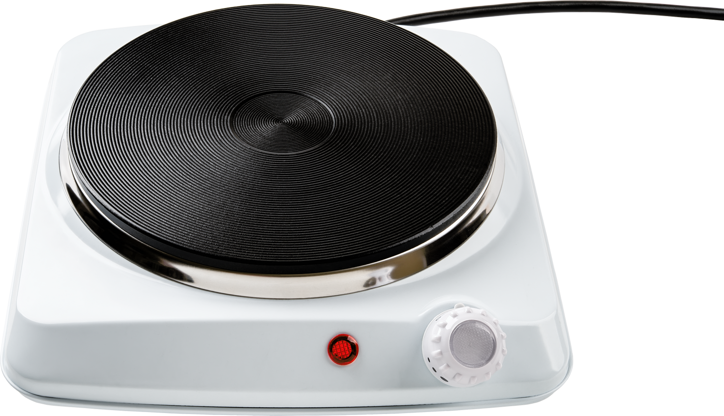 Single burner hot plate for cooking cutout.